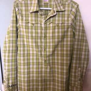Burton dry ride lime green flannel